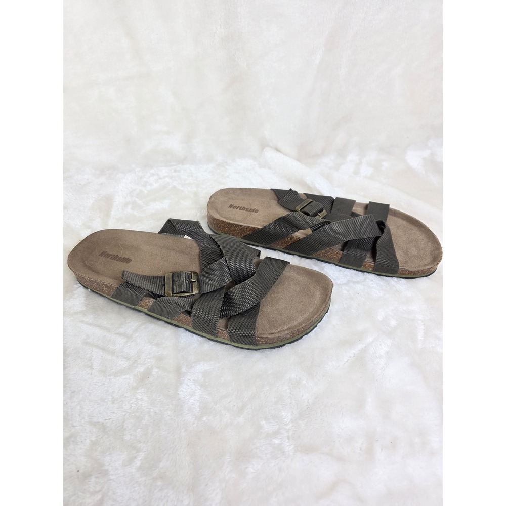 Northside Women's Olive Green Double Strap Cork Footbed Sandals Size 11